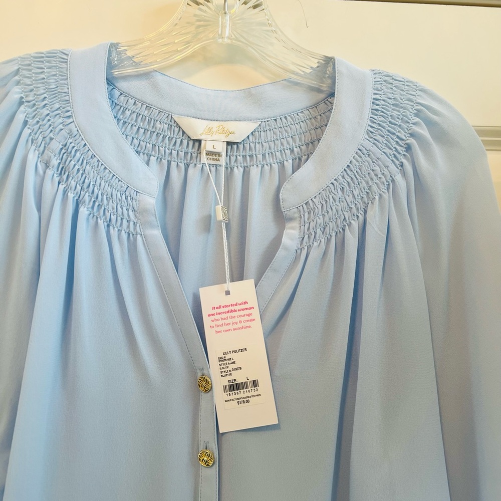 Lilly Pulitzer Elsa Blouse.  New.  Large - Picture 3 of 4